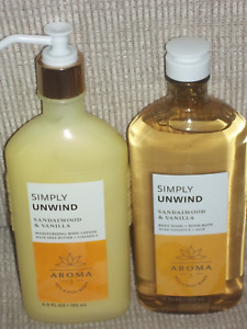 Bath & Body Works AROMA Line~*Sandalwood & Vanilla*~Lotion & Body Wash/Foam Bath