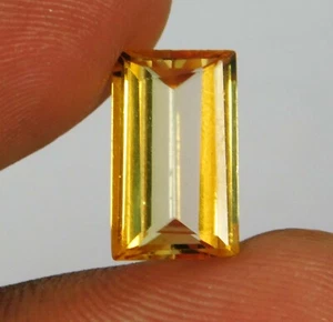 Natürlicher 4,90 ct Ceylon gelber Saphir Baguetteschliff lose Edelstein - Bild 1 von 5