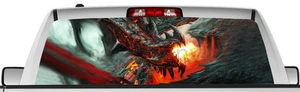Rear window graphic view thru decal sticker, dragon,  pickup truck SUV Van - Picture 1 of 2