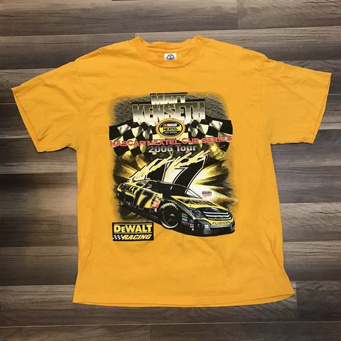 2006 NASCAR Matt Kenseth Dewalt Racing Nextel Cup Series Yellow T-Shirt Sz Large Cover