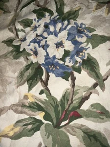 COUNTRY CURTAINS JACQUARD CURTAINS~IVORY,BLUE,YELLOW&ROSE FLORAL~46”X 78”L - Picture 1 of 4