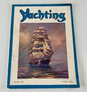 Yachting Large Vintage Magazine - February 1937, Volume LXI, No. 2 - Picture 1 of 12
