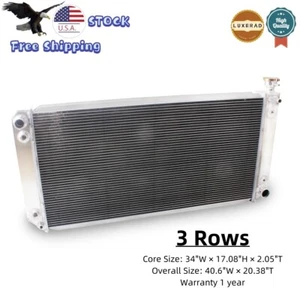 RADIATOR 1994-1999 CHEVY C/K 1500 2500 3500 TRUCK SUBURBAN & 3 ROW ALUMINUM - Picture 1 of 8