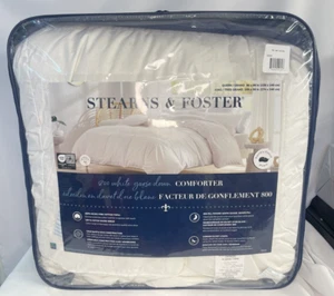 Stearns & Foster 800 Fill Power White Goose Down Comforter Queen New Open READ** - Picture 1 of 2