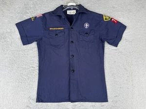 Boy Scouts of America Shirt Youth Medium Blue Button Polyester Blend San Diego - Picture 1 of 14