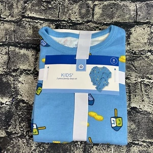 Hanukkah Size 8 Kid's lion 2pc pajama set blue festive Lions PJs Snug Fit - Picture 1 of 9