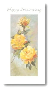 Beautiful Yellow Roses Anniversary Card With Bible Text - Nehemiah 8:10 - EB8847 - Picture 1 of 1