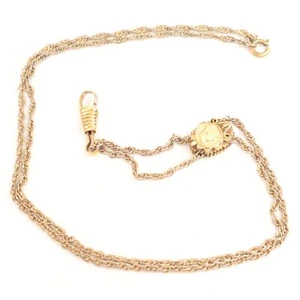 Anhänger Taschenuhrkette Vintage 14-5/8 cm goldfarben - JS101 - Bild 1 von 3