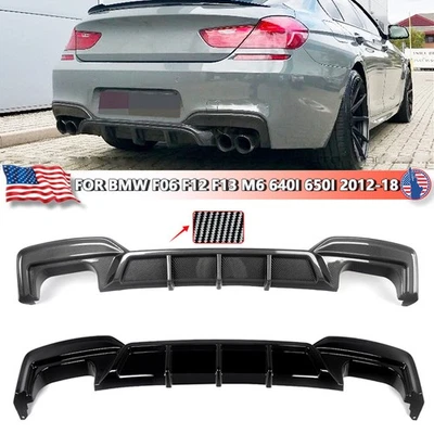 For BMW M6 F06 F12 F13 640i 650i M-Sport Rear Bumper Diffuser Lip Spoiler 12-18 Foto 1 de 2