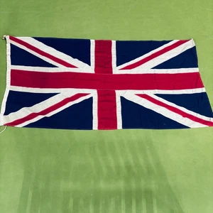 VINTAGE FLAG UNION JACK PANEL STITCHED LINEN 46" X 90" - Foto 1 di 14