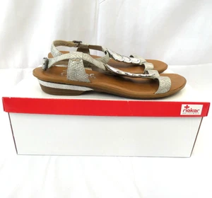 Rieker Anti Stress Silver & Brown Sandals Size 5 EU38 (Sax) - Picture 1 of 9