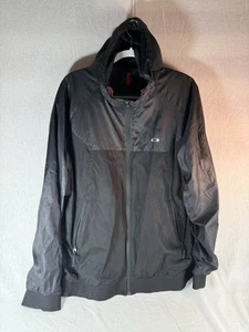 OAKLEY Y2K HOODED WINDBREAKER BOMBER JACKET LIGHTWEIGHT BLACK MENS XL FF - Picture 1 of 15