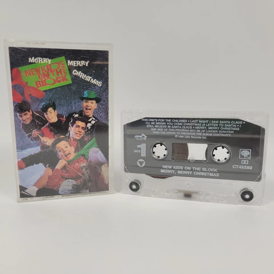 New Kids On The Block Merry Merry Christmas Cassette Tape 1989 NKOTB w/ Lyrics - Image 1 of 4