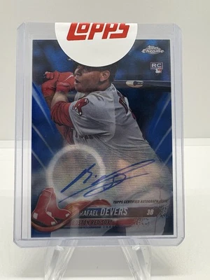 Refrator de onda azul 2018 Topps Chrome Rafael Devers novato automático/150 lacrado - Imagem 1 de 2