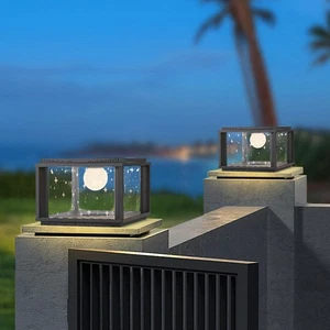 Solar LED Light Garden Pillar Lamp Outdoor Post Lamp Yard Pillar Lighting 24.5cm - Picture 1 of 15
