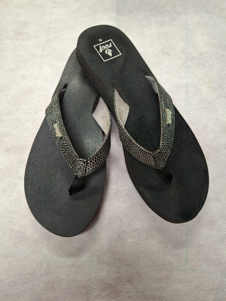 Sandalias Reef Chanclas Negras US 10 EUR 41 Mujer’s Cojín Foto 1 de 4