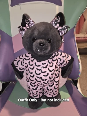 BUILD-A-BEAR WORKSHOP *OUTFIT ONLY* Build A Bear Bat PJs Coquette Pink Halloween Kawaii Sleeper PJs