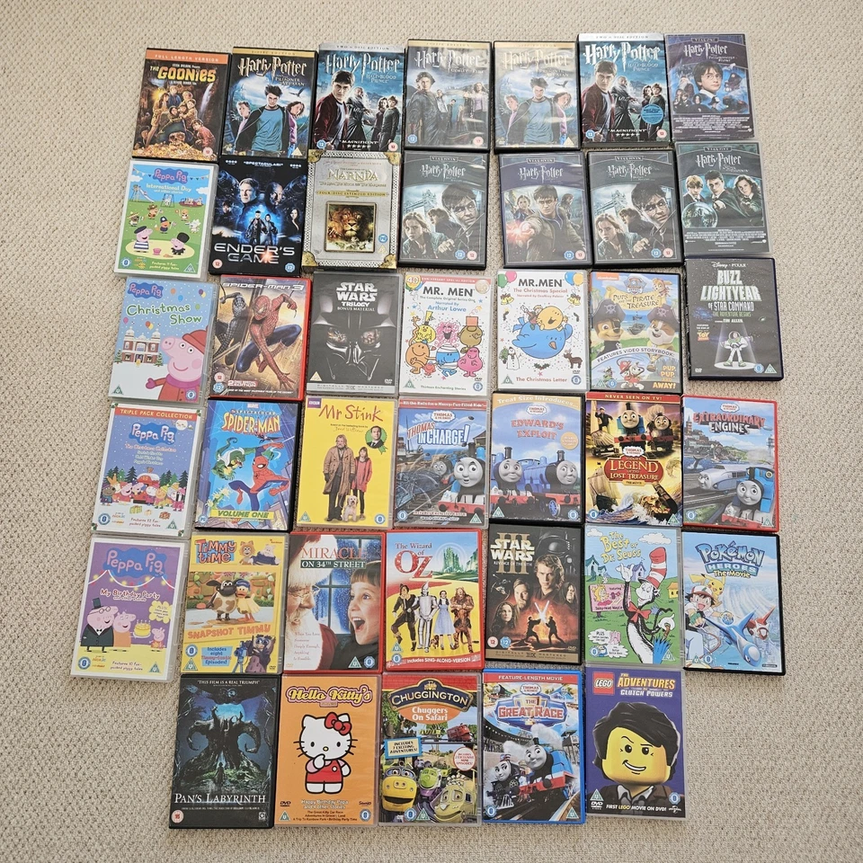 40 Kids DVD Childrens Fun Cartoon Film Bundle Joblot Harry Potter, Peppa, Thomas - Image 1 of 1