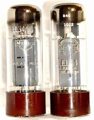 Raro Par Casi Como Nuevo Early Mullard XF1 Horseshoe Getter EL34 1957-58 Prueba Nuevo de Lote Antiguo Foto 1 de 4