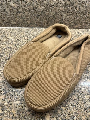 Zapatillas Dearfoams Zapatos Para Hombre Talla 13 14 Tostado Pana Interior Exterior Cálidas Foto 1 de 4