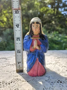 Vintage Jungfrau Maria Krippenfigur hohl Pappmaché oder Gips KOSTENLOSER US-VERSAND  - Bild 1 von 7