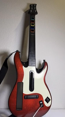 Wii Guitar Hero 5 Controller Wireless 95911.805 Rosso Bianco Starburst - Immagine 1 di 2