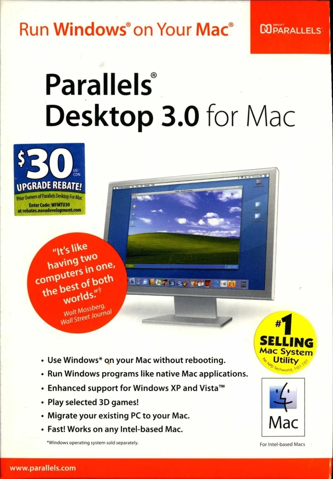 PARALLELS DESKTOP 3.0 For MAC - Run Windows On MAC - NEW in SEALED BOX - Image 1 of 2
