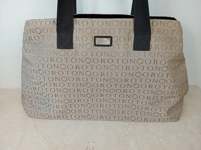 Oroton Tote Baby Work Large Bag Beige “O” Style Canvas Monogram Double Handle - Image 1 of 4