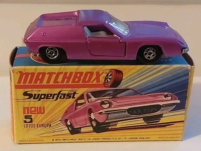 Lotus Europa Lilemetallic 1/64 Matchbox Series Superfast N 5 del 1969 MB - Immagine 1 di 4