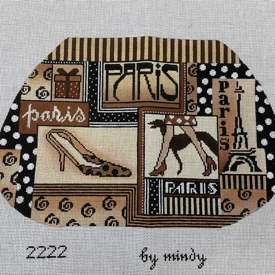 By Mindy Handpainted Needlepoint Canvas Paris Purse Body 12x9" 18ct - Image 1 of 4