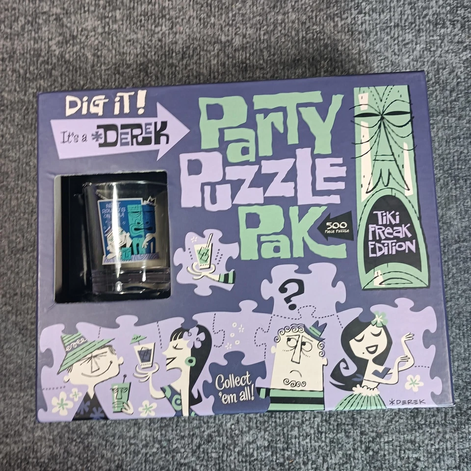 Derek Yaniger Party Puzzle Pak Tiki Freak Edition 500 piezas Puzzle Vidrio 2010 Nuevo Foto 1 de 4