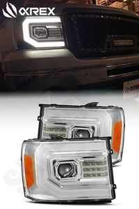 AlphaRex PRO Series Chrome Halogen Headlights for 2007-2013 GMC Sierra 1500 - Picture 1 of 8