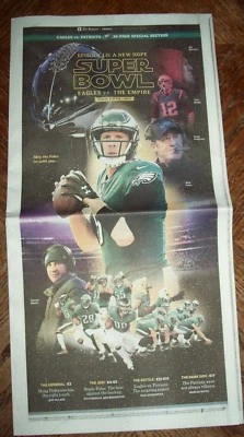 Philadelphia Eagles vs The Evil Empire Patriots collectable newspaper Super Bowl - Image 1 of 4