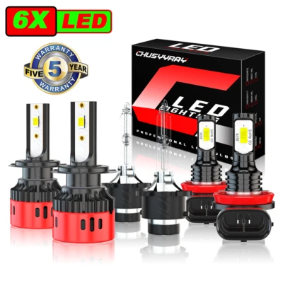 For BMW 750i 750Li 760Li 2006 2007 2008 LED HID Headlight High/Low+Fog Light Kit - Image 1 of 4