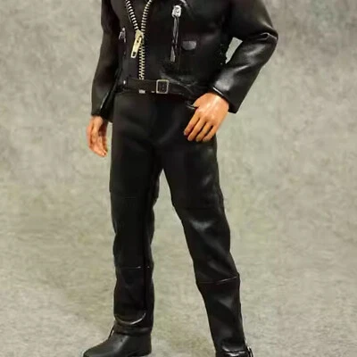 Leather Biker Jacket Set Clothes for 1/6 Scale Male 12" Hot Toys Figure Doll T1d - Image 1 of 4