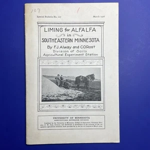 Vtg University of MN Agriculture Pamphlet Liming For Alfalfa In Southeastern Min - Picture 1 of 2