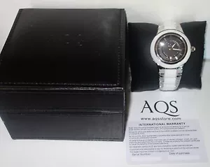 AQUASWISS WHITE Keramik/Edelstahl Schweizer Uhr EINZELHANDEL $1.400 NEU - Bild 1 von 4