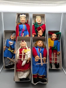 Dresde Mationette 6 Poupées Prinz Pinzessin Roi Reine Chevalier Tromper F26 - Imagen 1 de 15