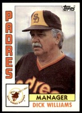 1984 Topps Dick Williams A Baseball Cards #742