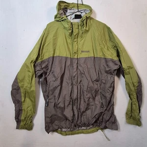 Marmot Regenjacke Herren 2XL grau grün Logo Outdoor Windbreaker Kapuze Full Zip - Bild 1 von 15