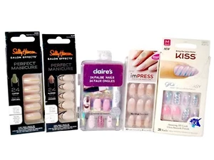 SALLY HANSEN SALON EFFECTS PERFECT MANICURE~KISS IMPRESS~GLAM FANTASY + CLAIRE'S - Picture 1 of 1