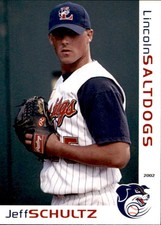 2002 Lincoln Saltdogs Grandstand #20 Jeff Schultz Long Beach California CA Card