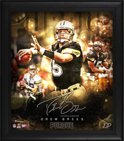 Drew Brees Purdue Boilermakers Frmd 15x17 Stars of the Game Collage - Facsimile Cover