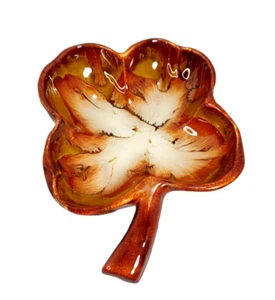 Dryden Keramik 4 Blatt Kleeblatt Kleeblatt Schüssel Süßigkeiten Nuss Schale Herbst Erntedank - Bild 1 von 5