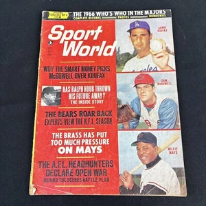Vintage 1966 Sport World Magazine Sandy Koufax Willie Mays Cover - Picture 1 of 7