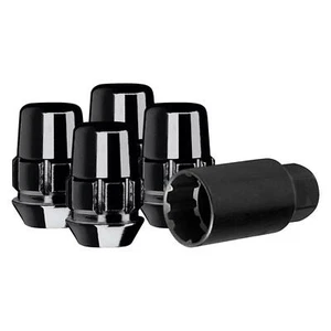 Black Chrome Cone Seat Acorn Wheel Locks Fits 1985-1992 Cadillac Fleetwood - Picture 1 of 3