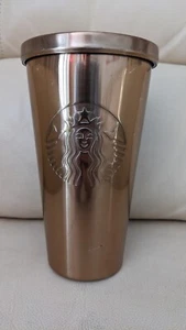 Starbucks Stainless Steel Cold Tumbler Cup 16oz 2016 Copper Gold Siren No Straw - Picture 1 of 4