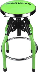 WORKPRO Garage Bar Stool, Heavy Duty Adjustable Hydraulic Shop Green - Picture 1 of 7