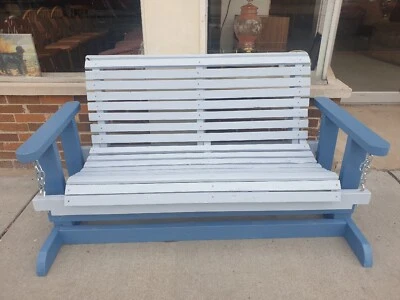 wood patio glider bench - Image 1 of 3