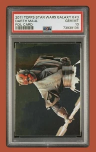 2011 TOPPS STAR WARS GALAXY 6 DARTH MAUL #3 FOIL CARD PSA 10 Gem Mint Pop 2! - Picture 1 of 3